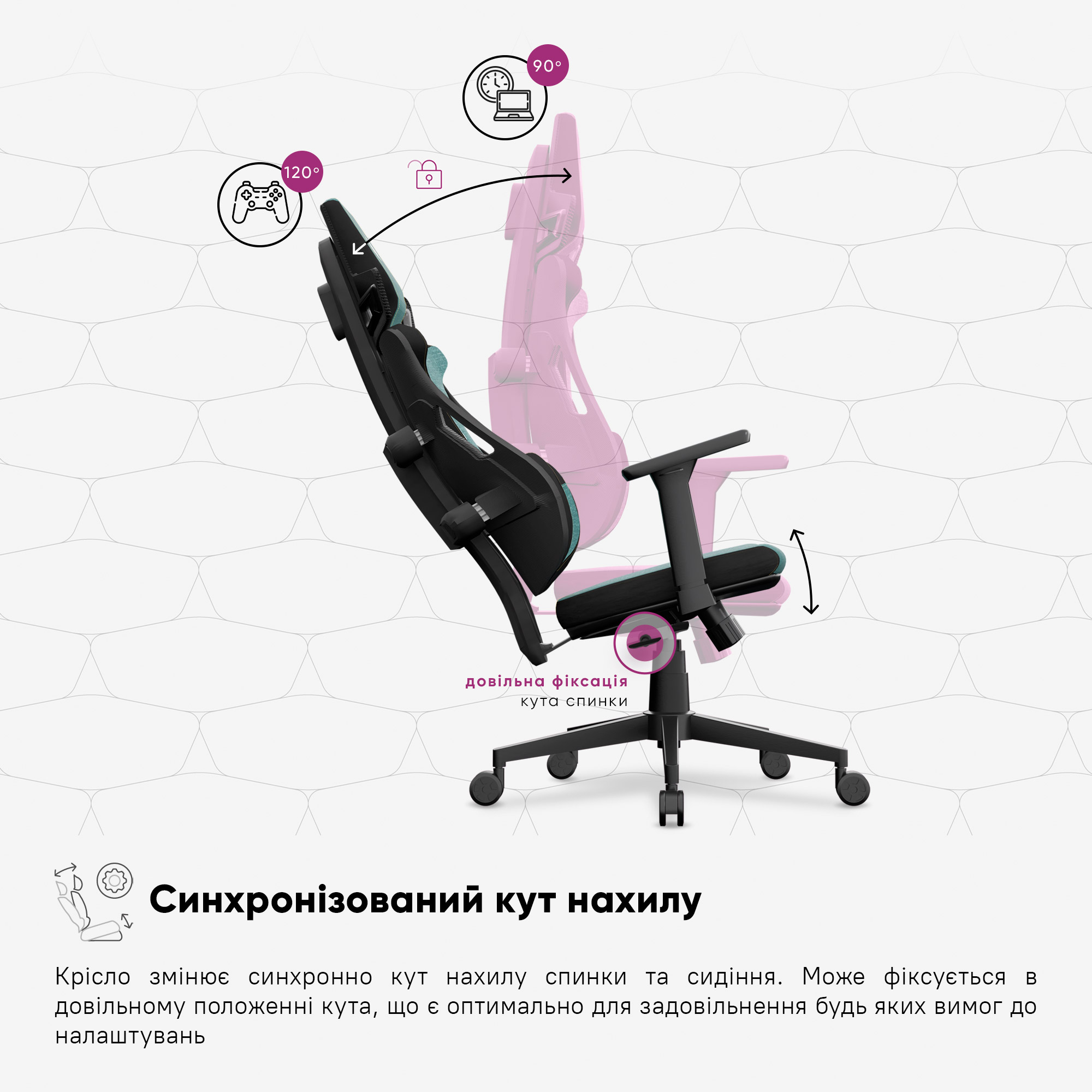 Геймерське крісло Cyberlux V8 Fabric Green (арт. GM-V8 FZ)