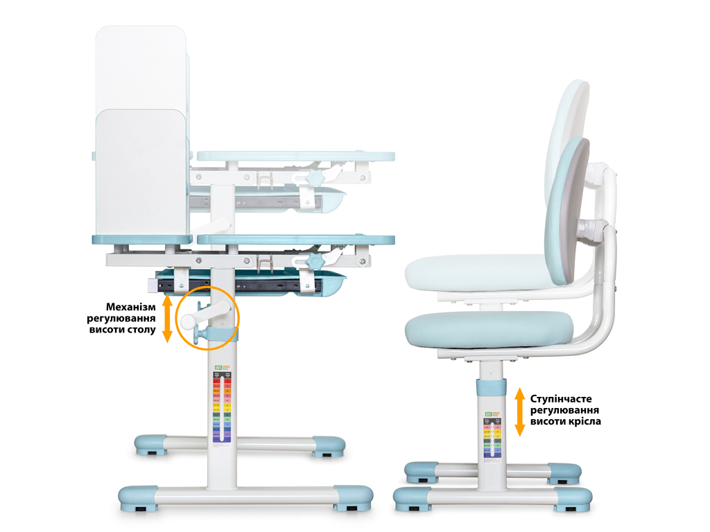 Дитячий стіл ErgoKids TH-325 Blue (арт.TH-325 W/BL)