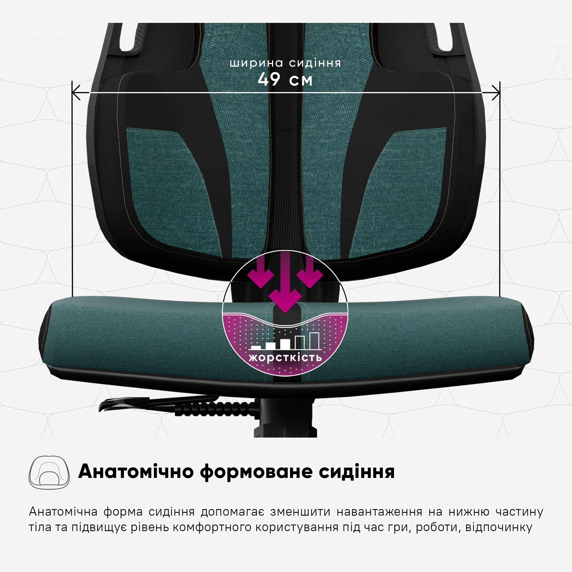 Геймерське крісло Cyberlux V8 Fabric Green (арт. GM-V8 FZ)