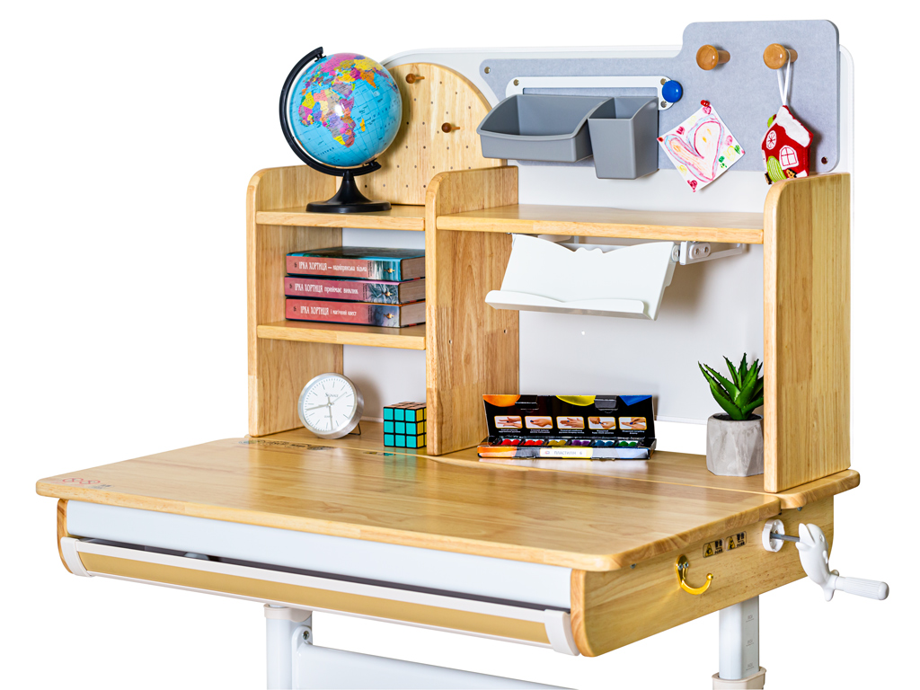 Дитячий стіл Evo-Kids TH-210 з полицею S50 XL White (арт.TH-210 W + BD-S50 XL)