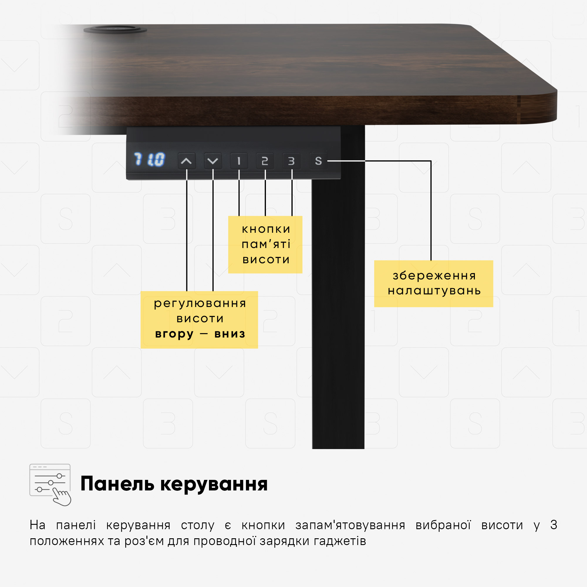 Стіл Mealux PowerDesk Energy Antique з електрорегулюванням висоти (арт. EVO-201 Energy A/B)