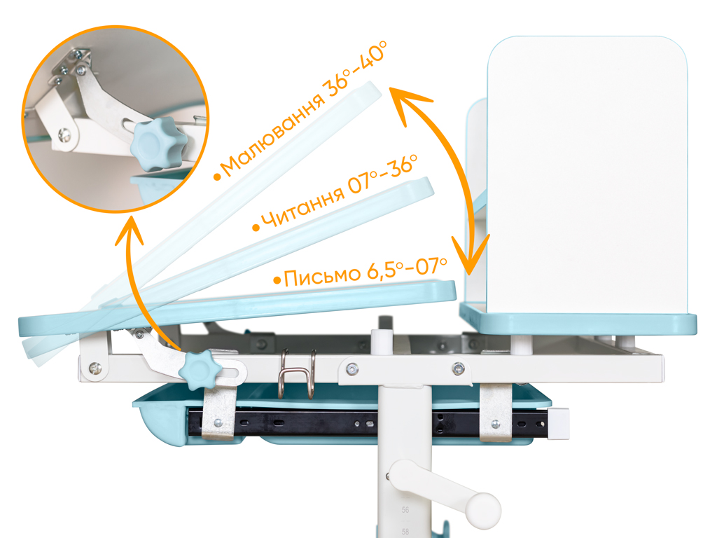 Дитячий стіл Mealux Edmonton Multicolor BL з полицею (арт. BD-610 W/MC + BL з полицею)